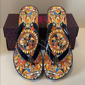Tory Burch Cut-out Wedge Flip Flop Size 6 NIB!